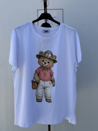 TRICOURI - Tricou Dama Dna Urs alb