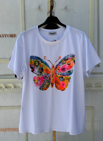 TRICOURI - Tricou Fluture-alb 02
