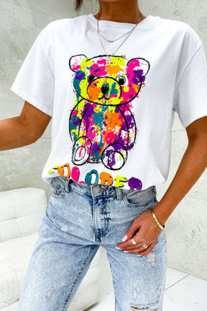 Tricou Teddy alb [2]