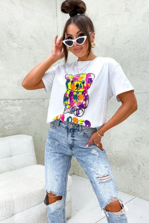 Tricou Teddy alb [0]