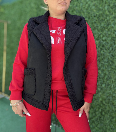 VESTE - Vesta Teddy negru
