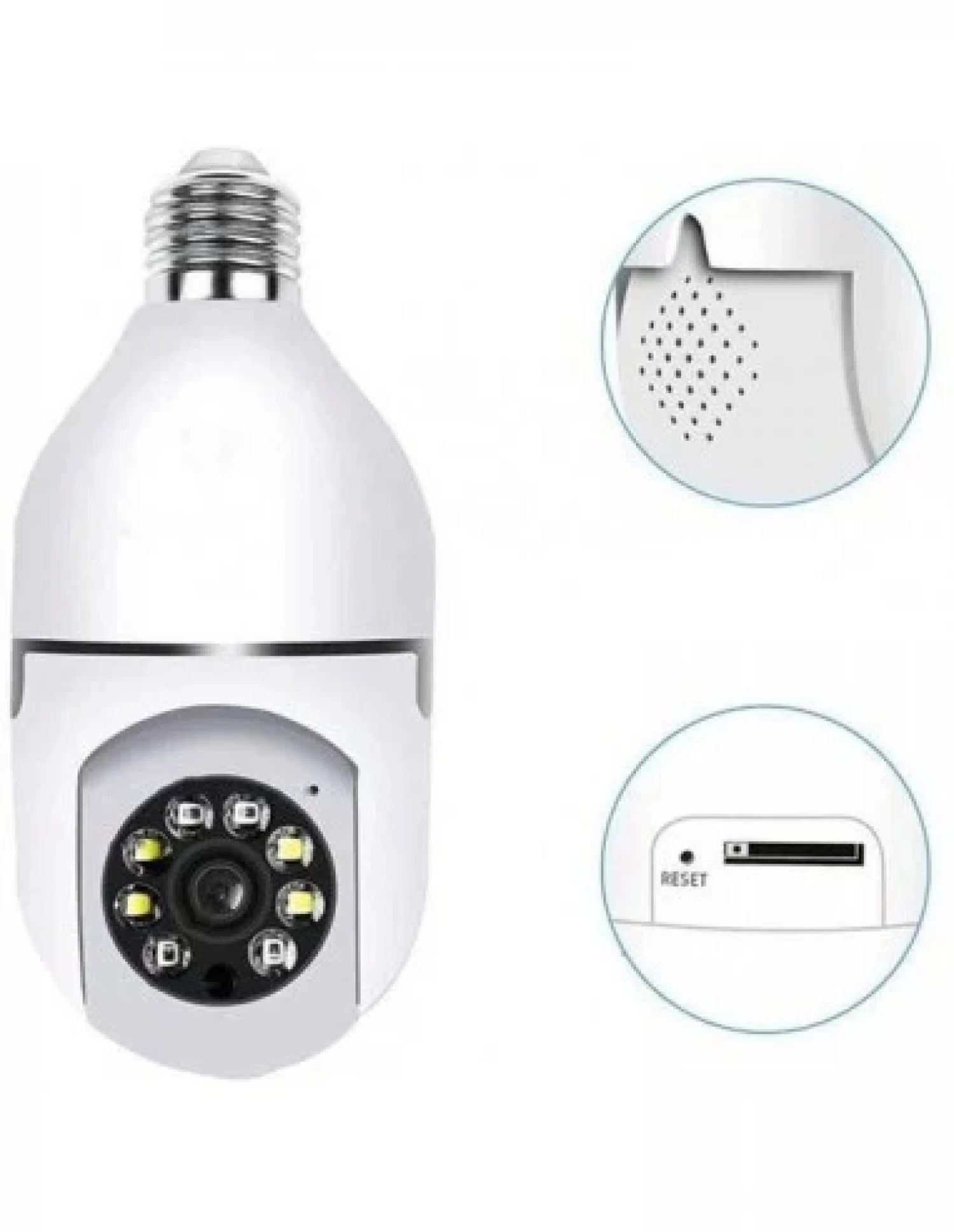 Cameră de supraveghere Wi-Fi Smart Bulb tip bec, rezoluție HD 1080P, unghi 360°, senzor de mișcare, iluminat inteligent, audio bidirecțional, control prin aplicație Android/iOS [7]