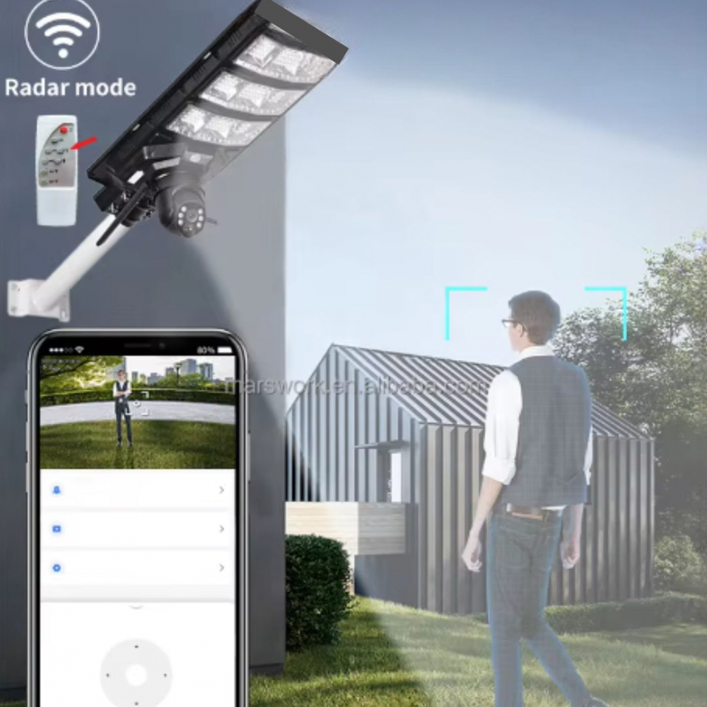 Lampa Solară 3000W cu Cameră de Supraveghere Încorporată, WiFi/4G, 105 x 24 cm. [9]