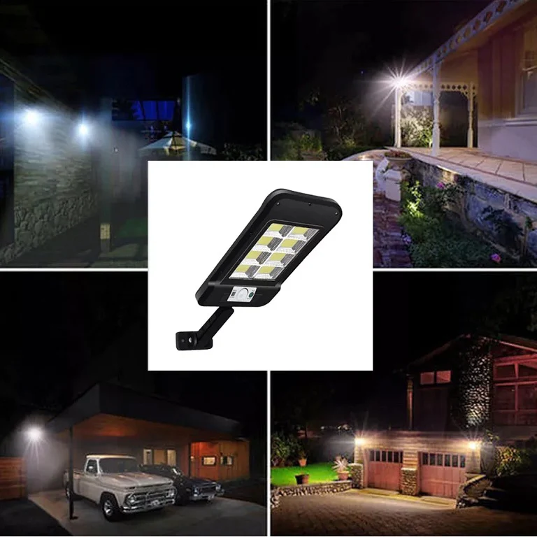 Lampa solara LED, 40W, cu panou solar, 160 LED COB, senzor de miscare, 3 moduri de iluminare, telecomanda [6]