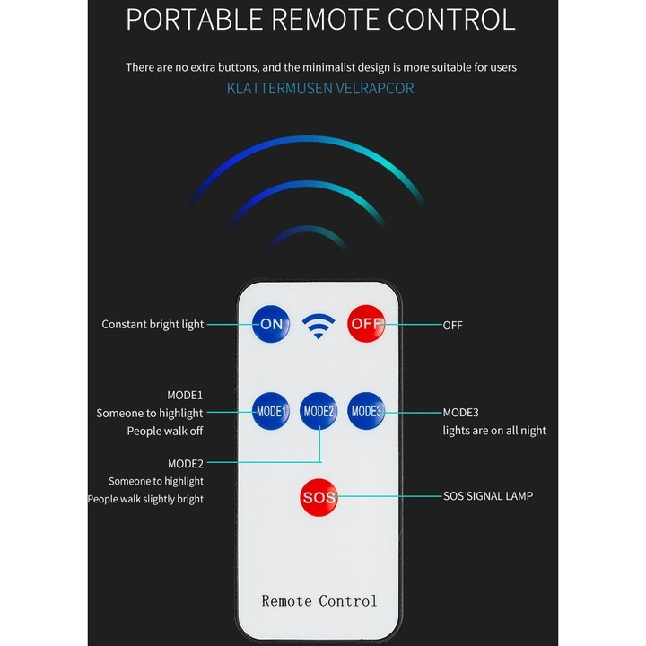 Lampa solara stradala 3000W  cu 20 LED COB, senzor de miscare si telecomanda, protectie IP65, negru,W7102A-7 [7]