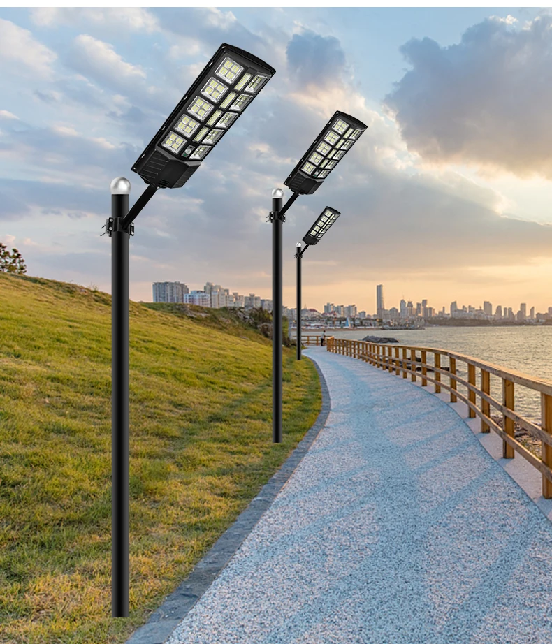 Lampa stradala solara integrata cu telecomanda, Putere - 3000W, culoare negru [11]