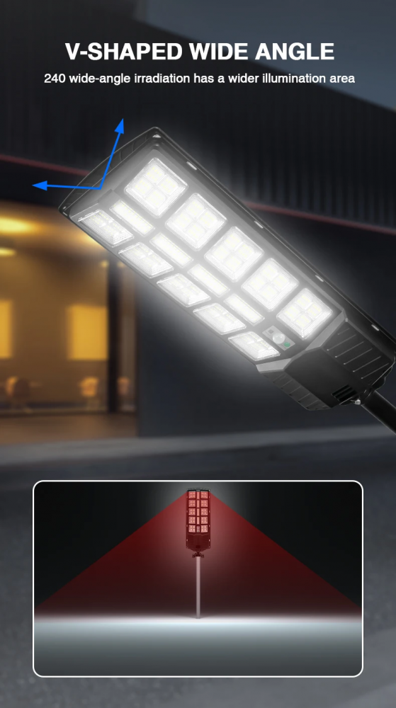 Lampa stradala solara integrata cu telecomanda, Putere - 3000W, culoare negru [6]