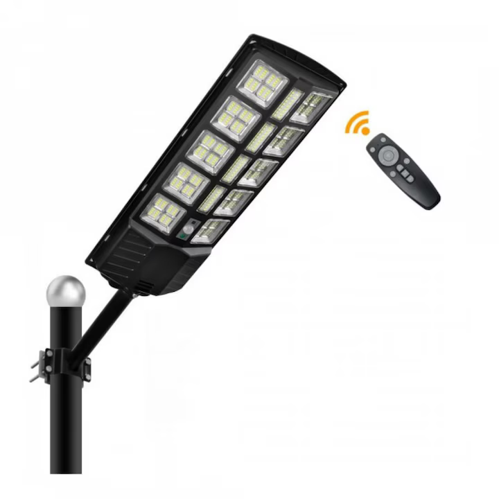 Lampa stradala solara integrata cu telecomanda, Putere - 3000W, culoare negru [2]