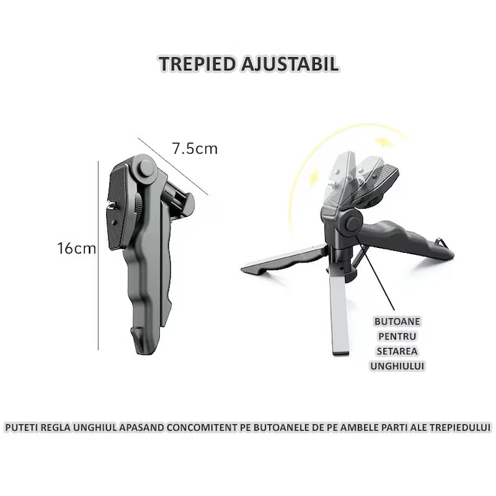 Lanterna LED portabila cu trepied, functie de Powerbank, incarcare USB, 4 moduri de iluminare, Waterproof [7]