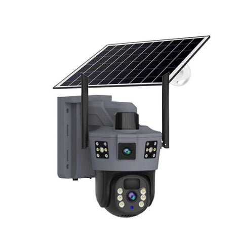 Camere de supraveghere - Cameră de supraveghere 4G dubla cu panou solar, rezoluție 1080p, zoom optic 10x, vedere nocturnă color până la 100m, audio bilateral, rezistentă la apă și îngheț