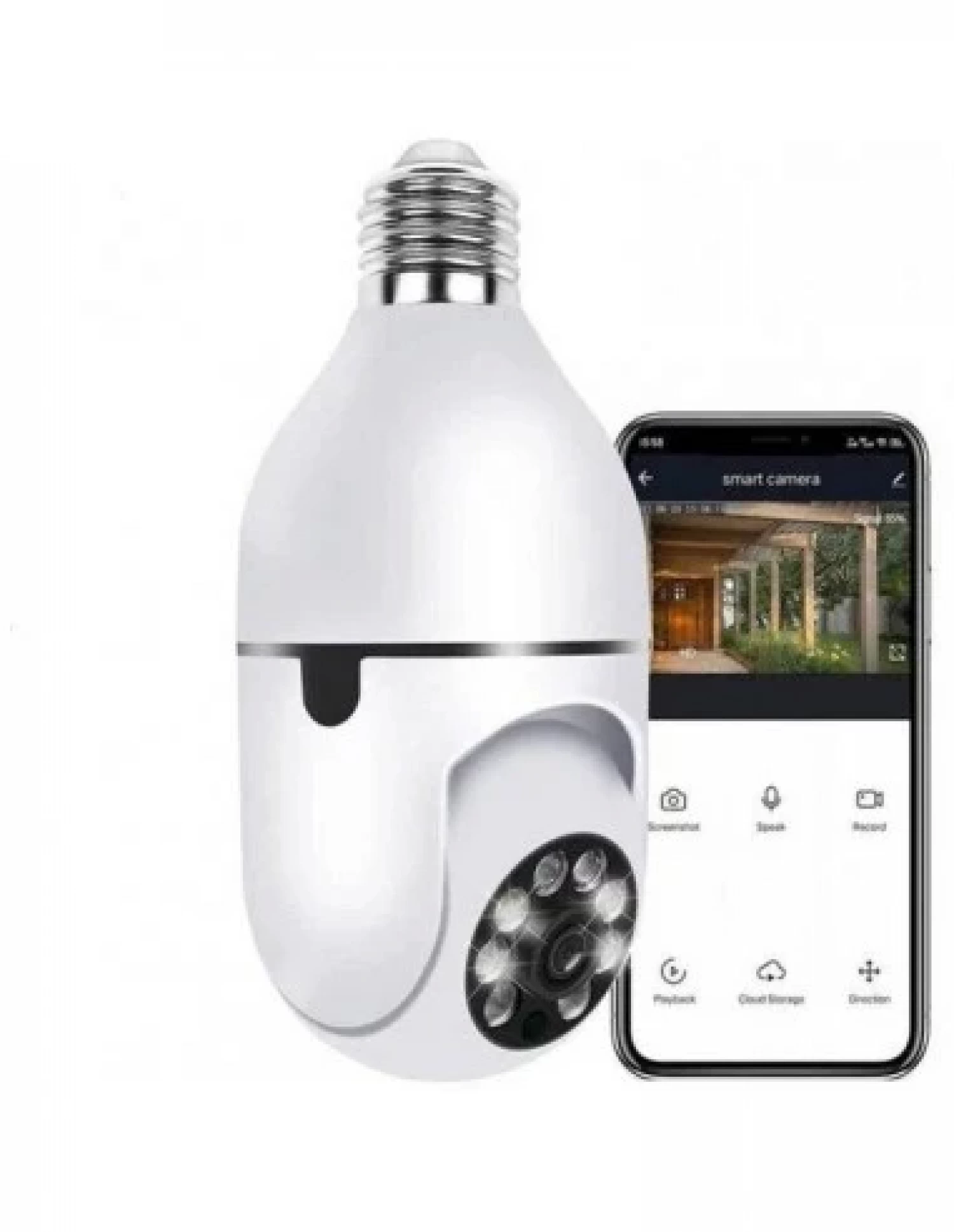 Cameră de supraveghere Wi-Fi Smart Bulb tip bec, rezoluție HD 1080P, unghi 360°, senzor de mișcare, iluminat inteligent, audio bidirecțional, control prin aplicație Android/iOS [7]