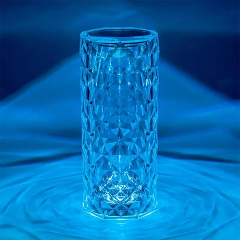 Lampa Luminoasa led Efect Cristal, 3 Lumini Albe, 16 Lumini RGB, Telecomanda Inclusa, Control Tactil, Reincarcabila pentru Dormitor, Birou, Bucatarie, Camping [12]