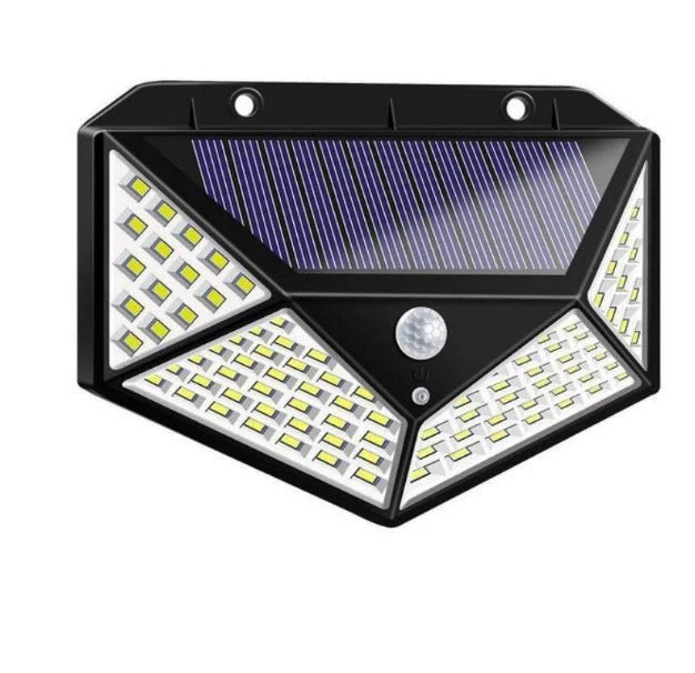 Lampi led si proiectoare solare - Lampa Solară 100 LED-uri cu Senzor de Mișcare, Model Nou, Rezistentă la Apă, 3 Moduri de Iluminare, Autonomie Mare - Ideală pentru Grădină și Spații Exterioare”