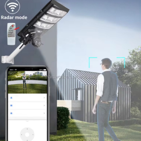 Lampa Solară 3000W cu Cameră de Supraveghere Încorporată, WiFi/4G, 105 x 24 cm. [8]