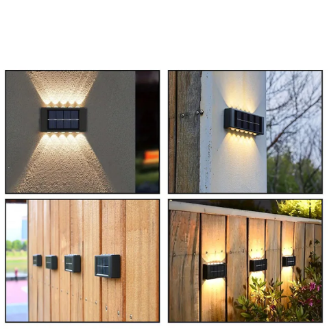 Lampa solara cu 10 LED, cu lumini bidirectionale, rezistente la apa [5]