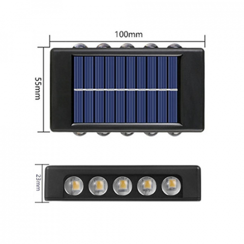 Lampa solara cu 10 LED, cu lumini bidirectionale, rezistente la apa [2]