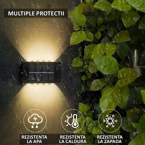 Lampa solara cu 10 LED, cu lumini bidirectionale, rezistente la apa [10]