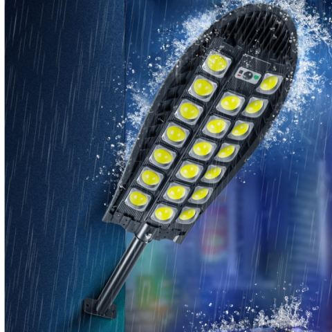 Lampa solara stradala 3000W  cu 20 LED COB, senzor de miscare si telecomanda, protectie IP65, negru,W7102A-7 [3]