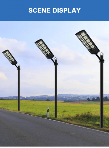 Lampa stradala solara integrata cu telecomanda, Putere - 3000W, culoare negru [4]