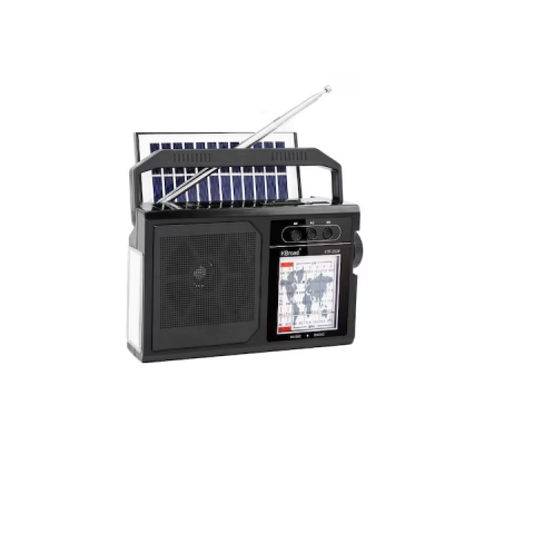 Radio cu ceas & portabile - Radio cu panou solar KTF1651, FM/AM/SW, BT/USB/TF, lanterna, 5V, negru engross