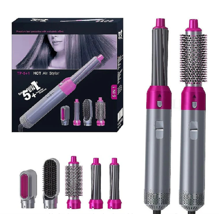 Perie de par si uscator, 5 in 1, Multifunctionala, creponare, ondulare, indreptare, ceramica, 210 C, 22 x 4.5 cm engross [9]