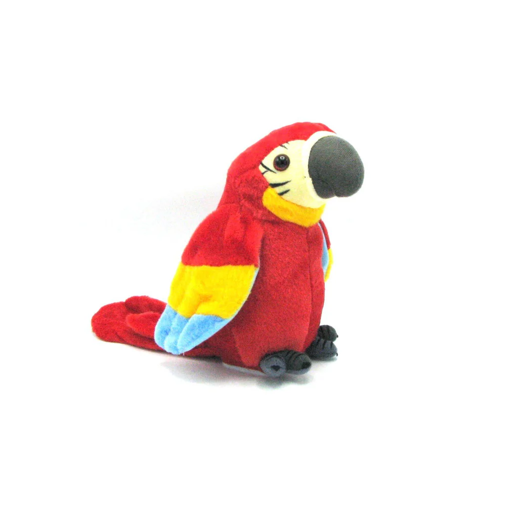 Jucărie papagal vorbitor din pluș, 20 cm, funcție de imitare voce și mișcare interactivă [6]