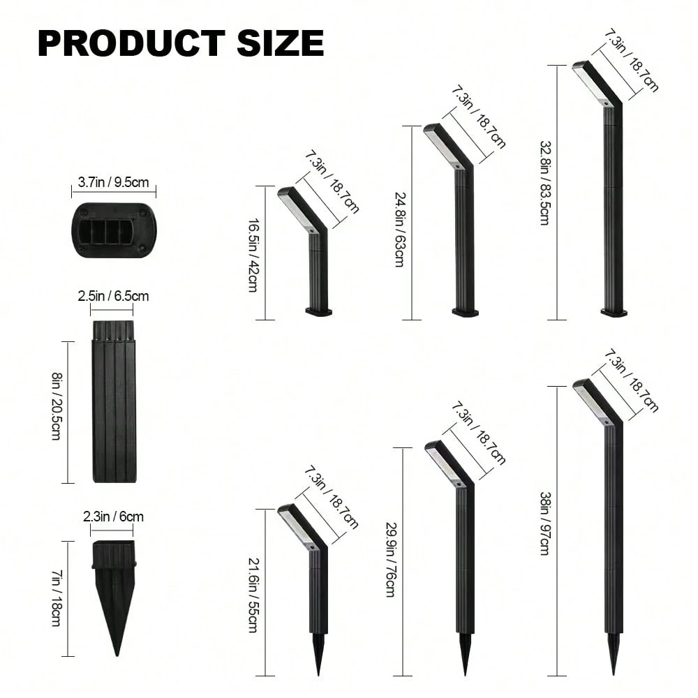 Lampă solară LED grădină, design modular, înălțime reglabilă până la 97 cm, protecție IP65, rezistentă la intemperii [6]