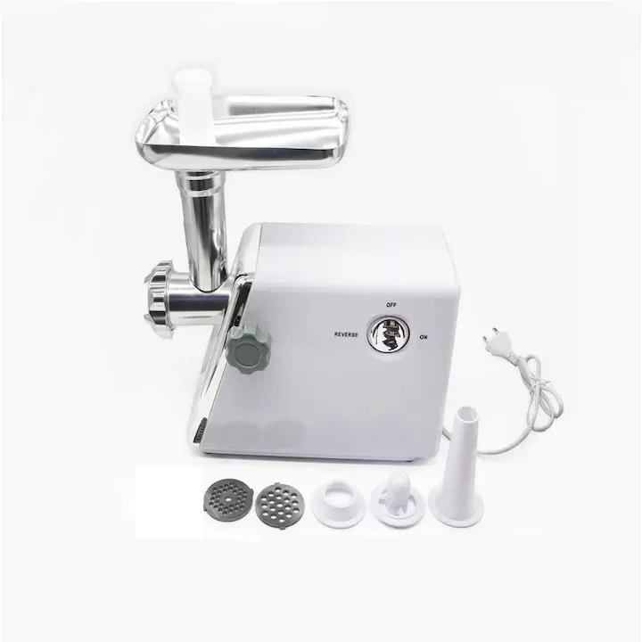 Mașină Profesională de Tocat Carne 3000W, Producție 120 kg/oră, 2 Discuri Tăiere, Sistem Reverse, Aluminiu + ABS, Argintiu [3]