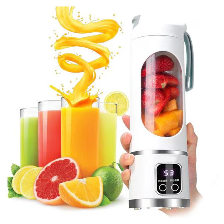 Mini Blender Electric Portabil 450 ml, 12 Lame din Oțel, Viteză 15.000–22.000 rpm, Baterie Reîncărcabilă, Design Multifuncțional pentru Smoothie-uri și Sucuri [8]