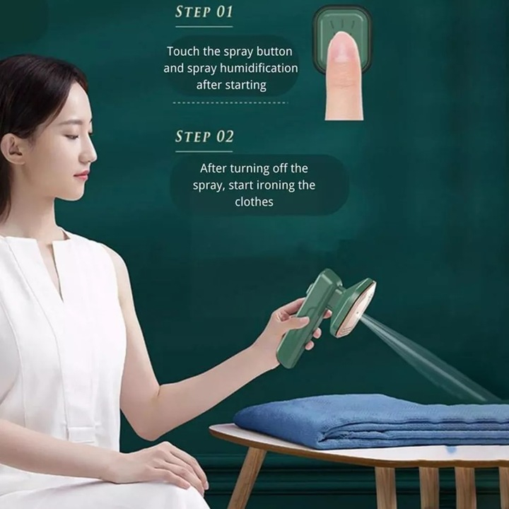 Mini Fier de Călcat Ultra-Portabil 2-în-1, 30W, Alimentare 220V, Funcție Călcare Uscată și Umedă, Talpă Compactă cu Încălzire Rapidă, Design Ergonomic pentru Călătorii, Business și Uz Casnic, Dimensiu [9]