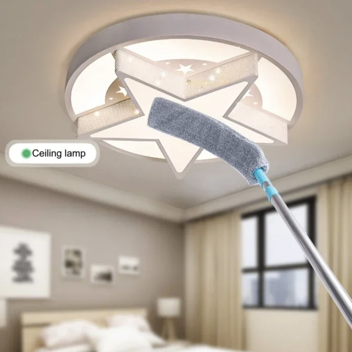 Mop flexibil multifuncțional, lavetă microfibră 40 x 8,5 cm, mâner telescopic 106–150 cm, construcție metal și plastic [9]