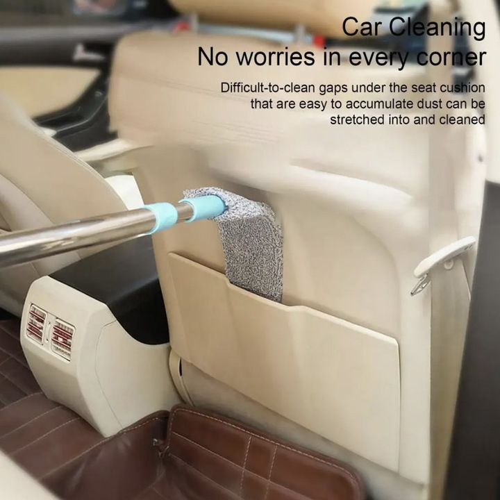 Mop flexibil multifuncțional, lavetă microfibră 40 x 8,5 cm, mâner telescopic 106–150 cm, construcție metal și plastic [8]