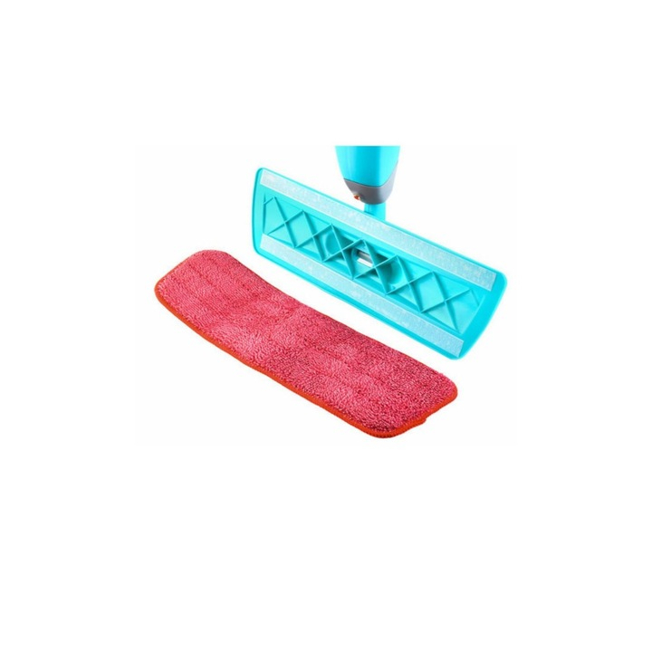 Mop plat 2 în 1, rezervor transparent cu pulverizare spray, cap microfibră reutilizabil, coadă din aluminiu [5]