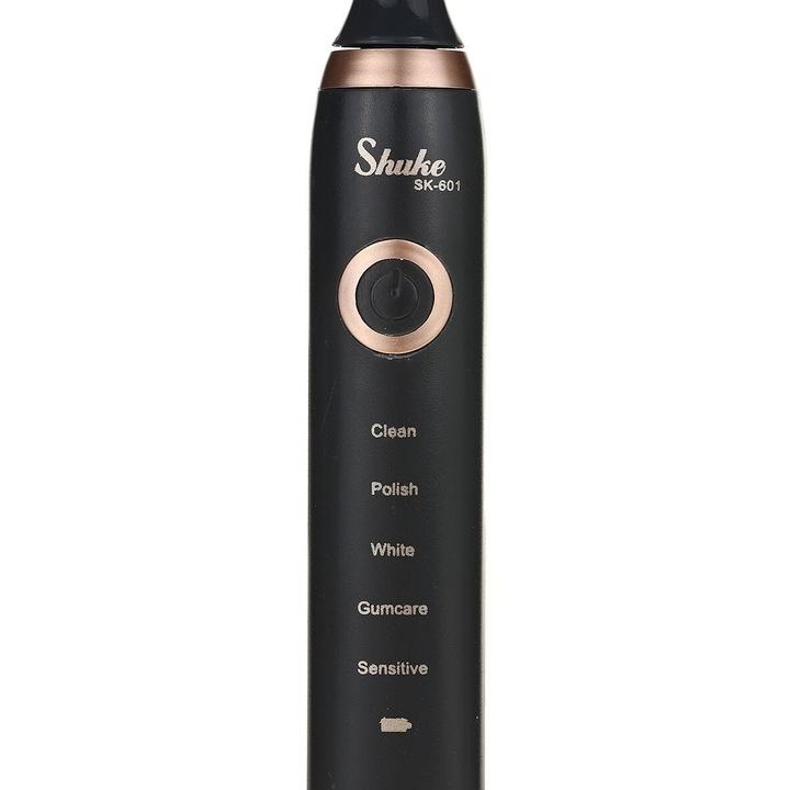 Periuță de Dinți Electrică, 5 Programe de Spălare, 26.000 Mișcări/Min, 4 Capete de Schimb Incluse, Lungime 20 cm, Design Modern Negru [7]