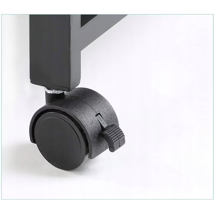 Raft metalic pliabil 86x71x38 cm, structură din oțel durabil, roți pivotante, design Loft, pentru bucătărie sau depozitare, negru [4]