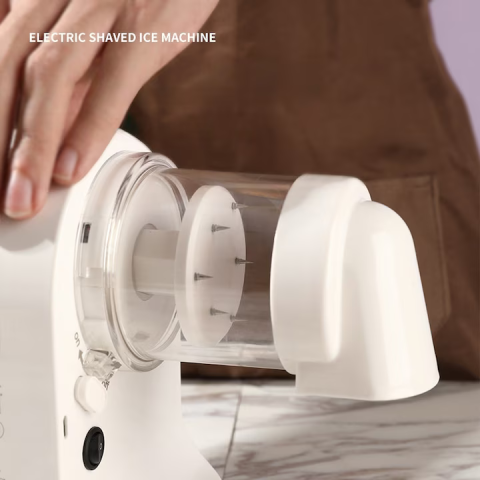 Concasor Electric de Gheață 20W, Lamă din Inox Detașabilă, Alimentare USB, Dimensiuni 130x115x180 mm, Ideal pentru Băuturi și Gheață Răzuită de Vară, Design Compact Alb [3]