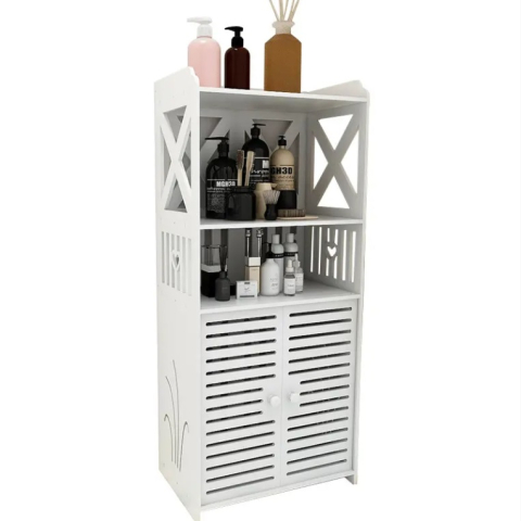 Rafturi, Organizatoare si Suporturi - Dulap de Baie Alb cu 3 Polițe, Dimensiuni 90x40x25 cm, Construcție din PVC Durabil, Design Modern și Elegant pentru Organizare Practică