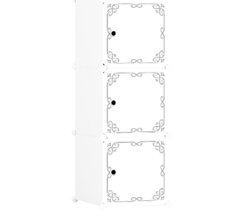 Rafturi, Organizatoare si Suporturi - Dulap Modular 3 Uși, Alb, din Polipropilenă cu Cadru din Oțel pentru Rezistență și Stabilitate, Design Modern și Funcțional pentru Organizare Eficientă