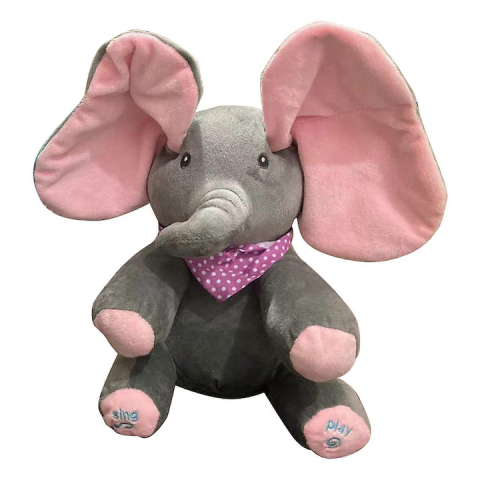 Jucărie interactivă din pluș Elefant, funcție cântare și vorbire, culoare Albastru/Gri si Roz/Gri [1]