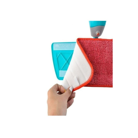 Mop plat 2 în 1, rezervor transparent cu pulverizare spray, cap microfibră reutilizabil, coadă din aluminiu [5]