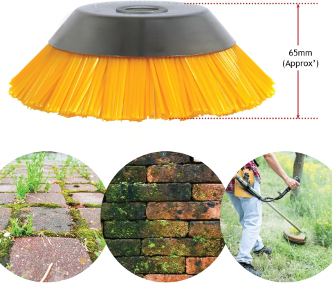 Perie nylon rotativă, pentru curățare suprafețe, 200 mm, rezistentă la temperaturi și substanțe chimice, max. 10.000 RPM [4]