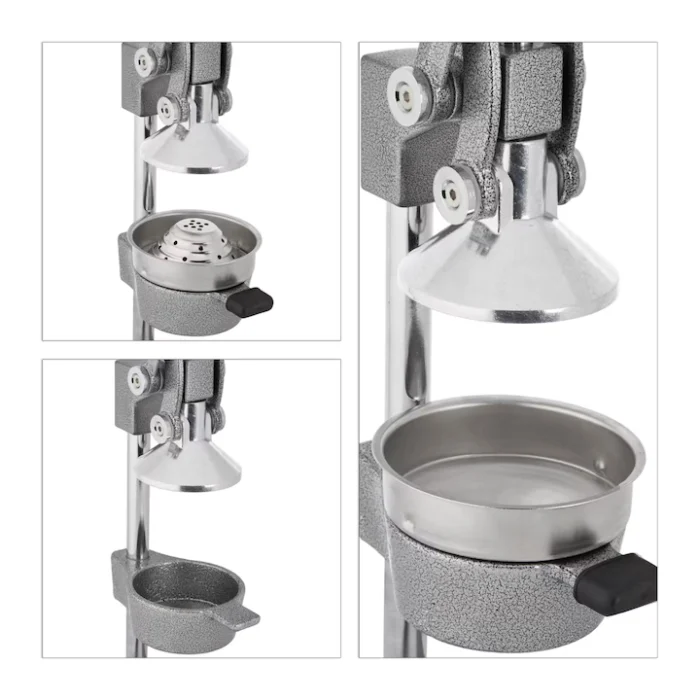 Storcător Presă Manuală pentru Fructe și Citrice, Fontă și Inox, Efect de Pârghie, 70,5 cm, 6,2 kg, Argintiu/Negru [1]