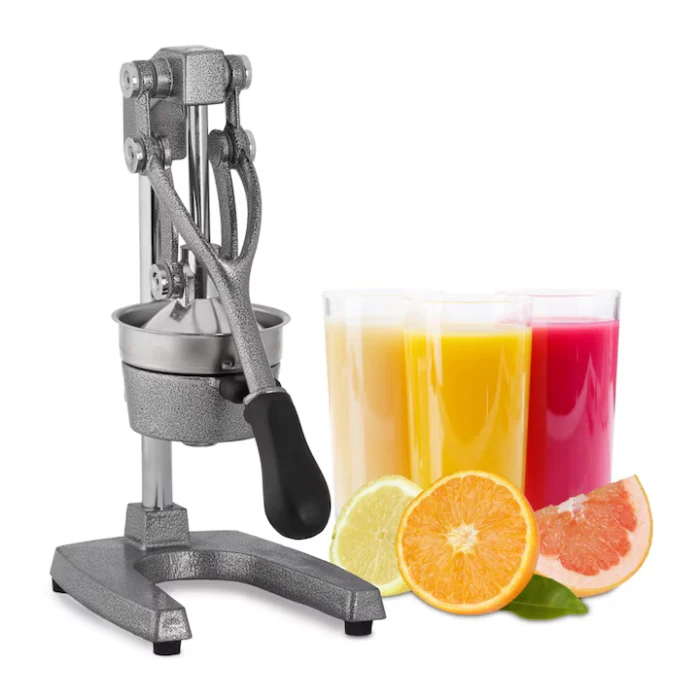 Casa si Bucatarie - Storcător Presă Manuală pentru Fructe și Citrice, Fontă și Inox, Efect de Pârghie, 70,5 cm, 6,2 kg, Argintiu/Negru