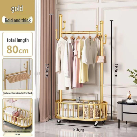 Suport Mobil de podea pentru Haine, 80 cm, Design Lux Ușor cu Roți, Structură Stabilă pentru Organizarea Hainelor și Pălăriilor, Ideal pentru Dormitor și Spații Moderne [2]