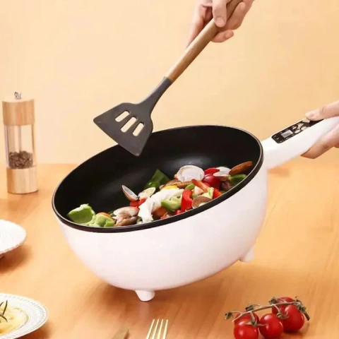 Tigaie Electrică Inteligentă 3L, Diametru 26 cm, Multifuncțională cu Panou de Control, Funcții de Prăjire, Fierbere, Aburire și Menținere a Căldurii, Design Practic pentru Gătire Rapidă [6]