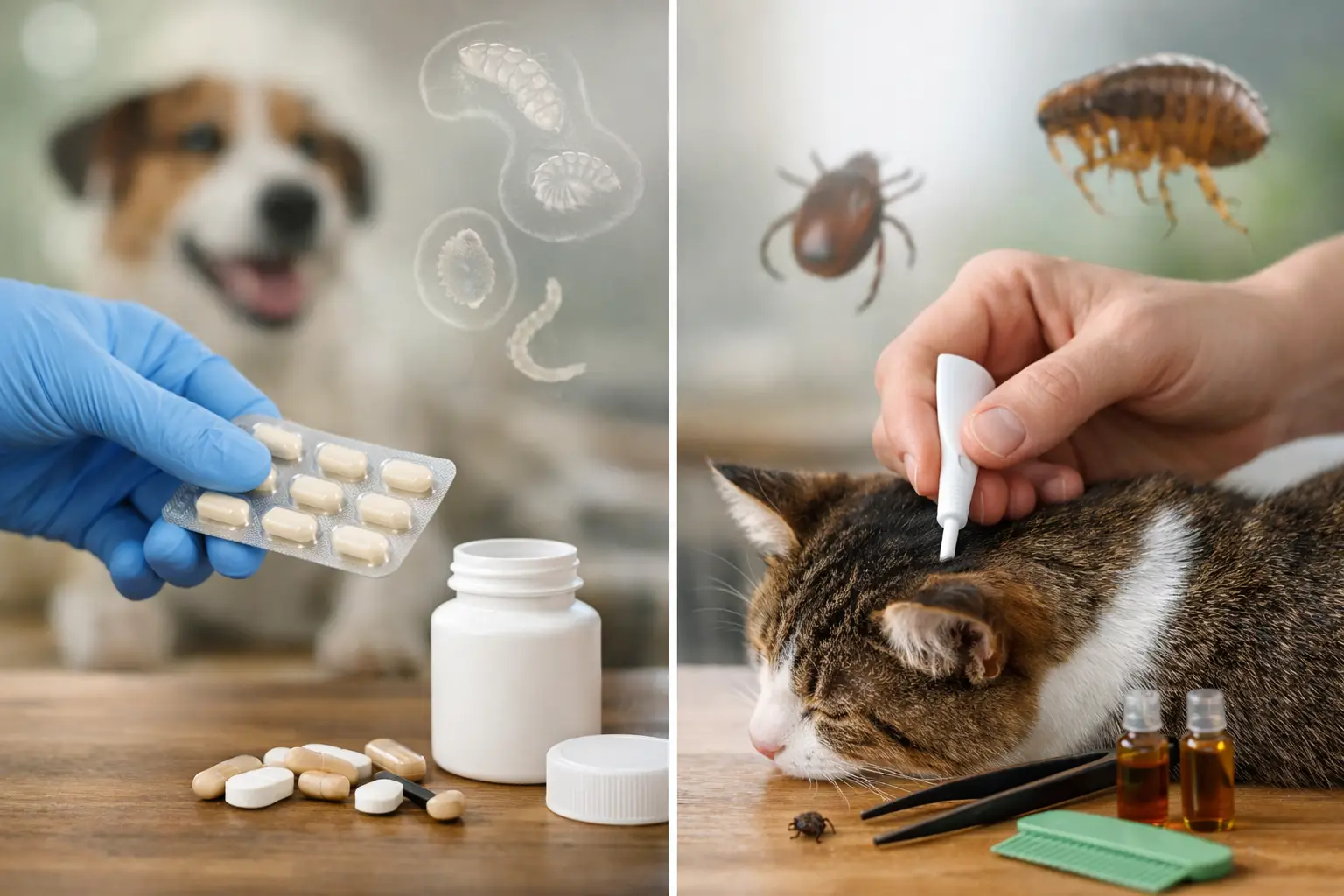 Antiparazitare interne versus externe la animale