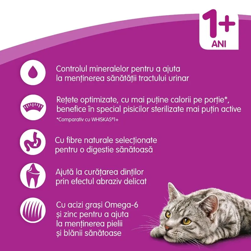 14 kg WHISKAS Hrană uscată pentru pisici 1+ Sterilă cu pui [4]