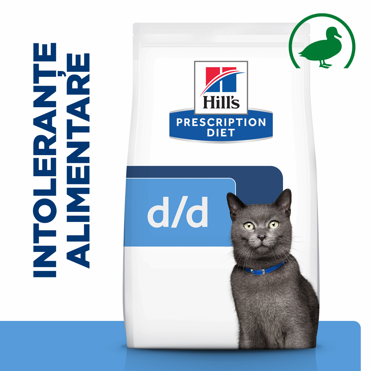 3kg Hill's PD Feline D/D Duck & Pea, hrană uscată dietă veterinară pentru pisici cu probleme dermatologice [2]