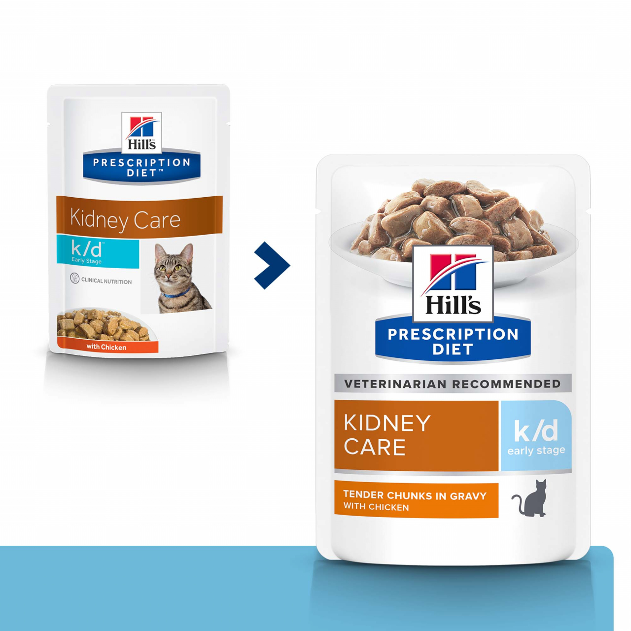 85g Hill's PD Feline K/D Early Stage Chicken (plic), hrană umedă pentru pisici cu probleme renale [6]