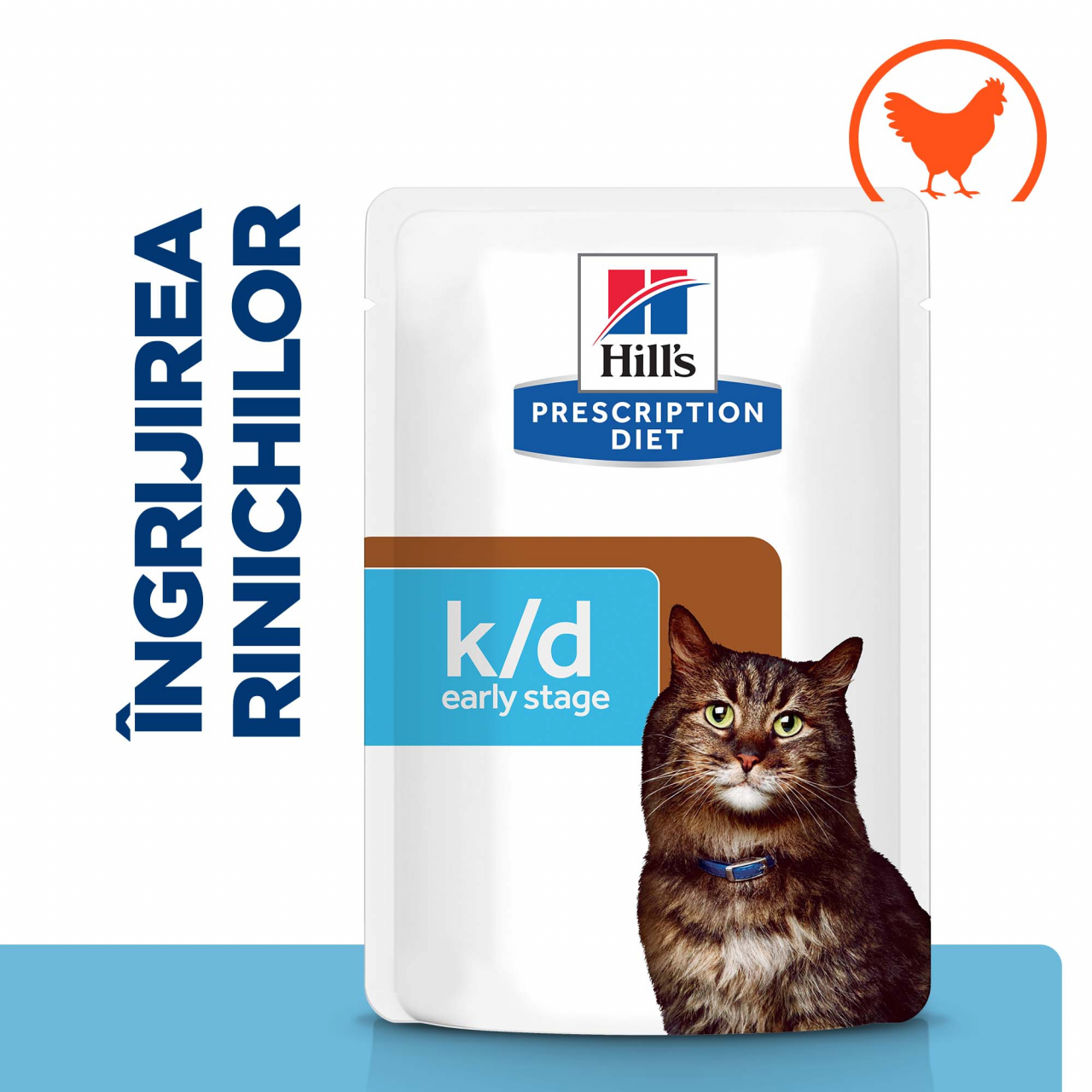 85g Hill's PD Feline K/D Early Stage Chicken (plic), hrană umedă pentru pisici cu probleme renale [4]